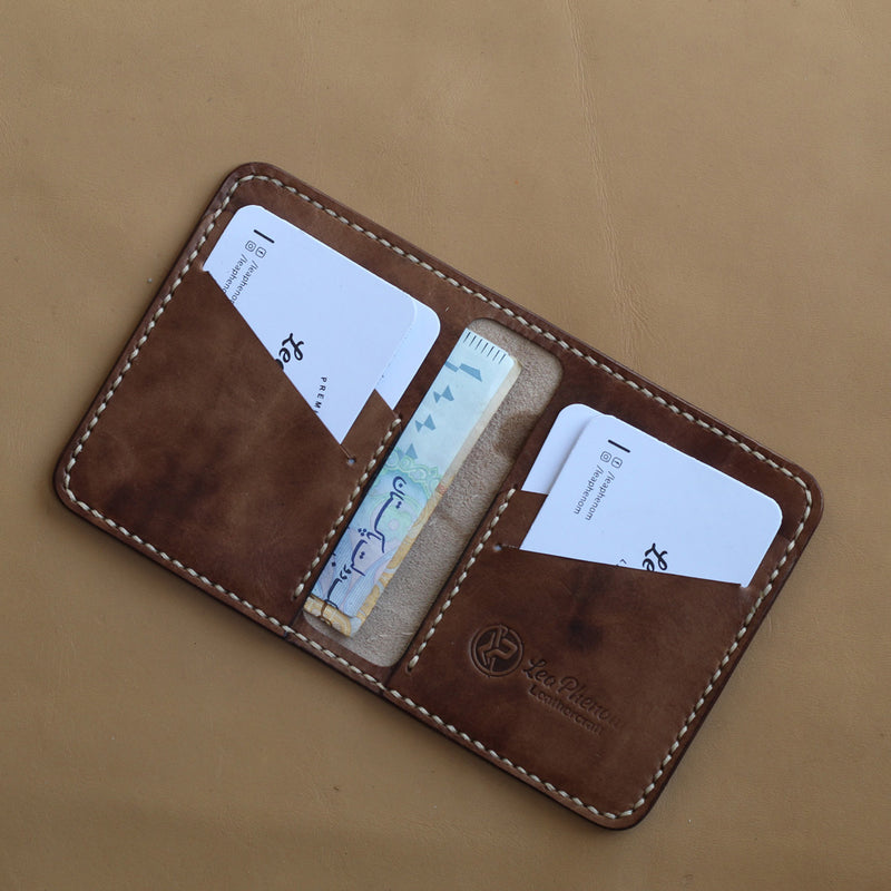 EDC V.2 Wallet La Perla Azzurra Veg Tanned Leather Slim 