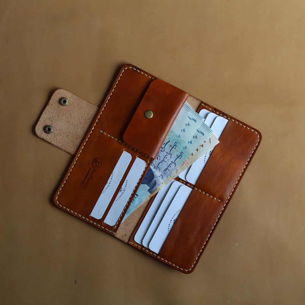 L1 LONG WALLET (DARK TAN)