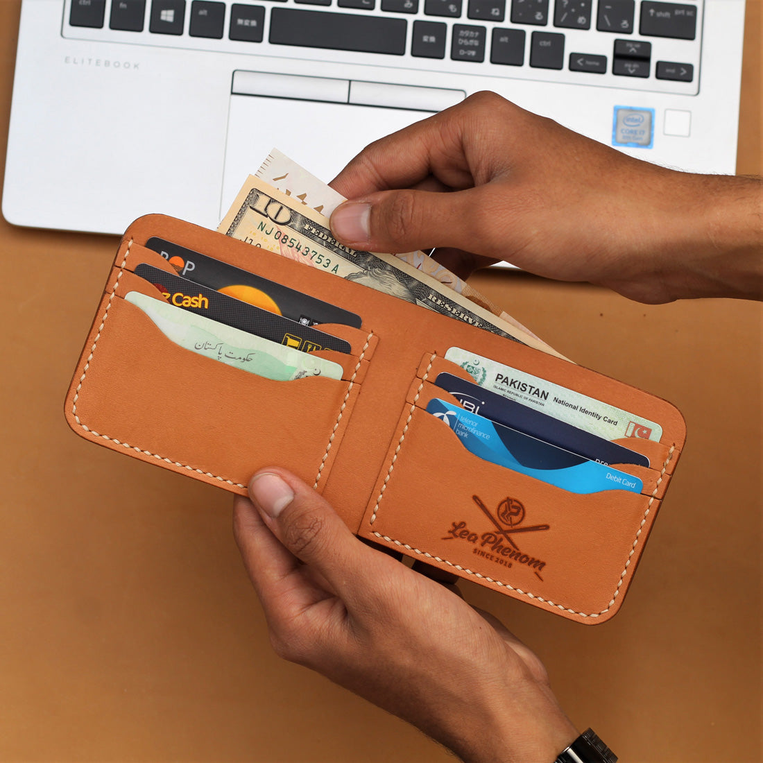 B6-BIFOLD WALLET (TAN)